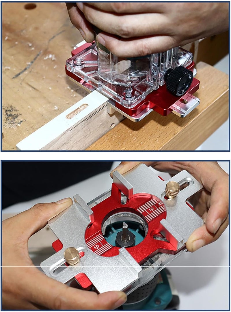 Sunisfa Wood Router Slotting Locator 2 in 1 Thickened Aluminum Alloy Clear Scale Woodworking Router Slotting Bracket - Image 3